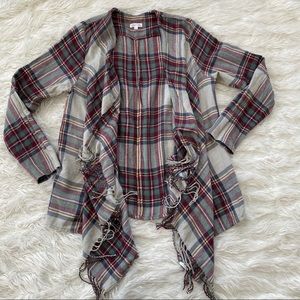 Skylar & Jade plaid lightweight scarf cardigan XL